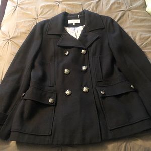 Calvin Klein black pea coat wool